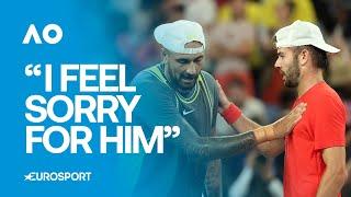 On-Court Interview: Jacob Fearnley acknowledges Kyrgios injury struggles after round one victory 