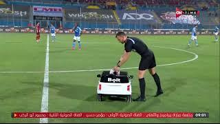 لحظة دخول كرة مباراة الأهلي وبيراميدز بالعربية لأول مرة