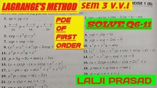 SOLUTIONS OF EX-1B(PART 2) LAGRANGE'S METHOD SEM 3 MATHAMATICS HONOURS PDE OFFIRSTORDERFULLY EXPLAIN