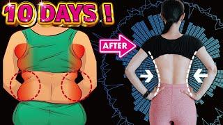 Back Fat +Flat Belly + Smaller Waist | Standing Workout  | 10 Days Challenge