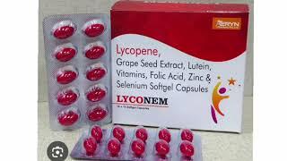 LYCONEM Capsule Lycopene, Grape Seed Extract, Lutein, Vitamins, Folic Selenium Softgel Capsules