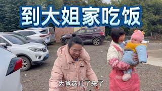 英子带三个小孩去大姐家，没有跟给大姐说，结果给她一个惊喜