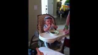 Calvin eats his first cake