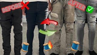 HOW TO SELF-TAPER YOUR JEANS & PANTS | MAKING BAGGY JEANS SKINNY DIY
