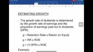 Growth rate and Earnings Multiplier