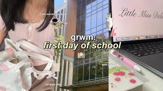 grwm: my first day of school  waking up at 5 am, morning routine, pack my bag, mini campus vlog