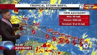 Tropical Storm Beryl forms