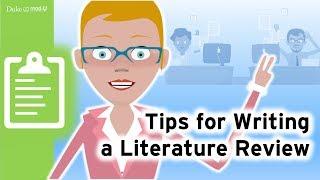 Tips for Writing a Literature Review