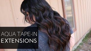 AQUA EXTENSTIONS | Tape in tutorial & review | Lisa Huff Hair