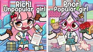 Rich Unpopular Girl Vs Poor Popular Girl  Sad Story | Good vs Bad Student | Avatar World | Pazu