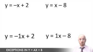 Exceptions in the y = ax + b Equations