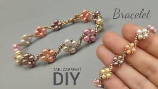 İnci zarafeti bileklik yapımı//How to make beaded bracelet with pearls /DİY