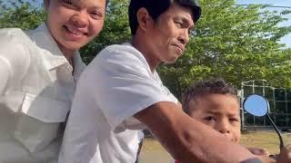 Bun ceremony at Wat Palang with my son and husband