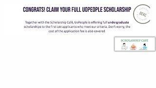 100 fully-funded  scholarships for undergraduate degrees