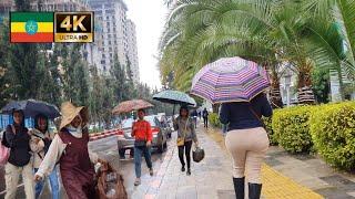 Addis Ababa in Rain ,  Ethiopia walking Tour 2024