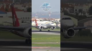 Helvetic Airways Embraer E195-E2 Landing at Lisbon Airport