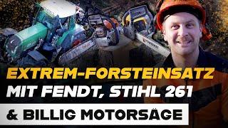 Extrem - Forsteinsatz mit 109 € Motorsäge, FENDT & STIHL 261