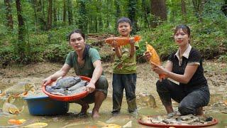 harvest, fish pond, green vegetables from the garden brought to market, farm life, SURVIVAL