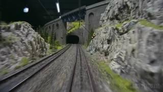 Cab ride on a very large model train layout in HO scale