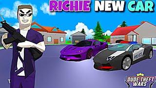 richie NEW CAR in dude theft wars | dude theft wars new update 2024