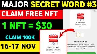 Major Secret Word #3 | Major Achievement Secret Word | Major new achievement today| major new update