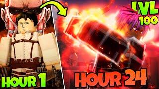 Noob To PRO Without SKILLS in 24 HOURS In Roblox Attack On Titan Revolution!