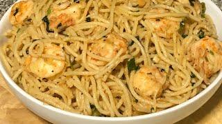 Spaghetti shrimp scampi recipe by Luna’s kitchen USA