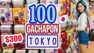 100 GACHAPON Capsule Toys in AKIHABARA - TOKYO, JAPAN 
