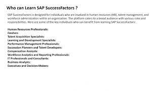 Introduction #SAP #Successfactors #employeecentral #fresher #besttraining #trainer