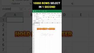 Excel Interview Question 10000 Row Select in Excel #excel #exceltips #exceltutorial #msexcel #shorts