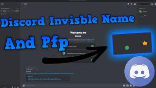 How to get a invisible name and pfp in discord! (Working 2021)