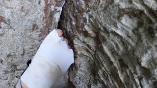 Trad Climbing On “Triple Technique” 5.7 - Lincoln Lake, Arkansas