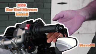 MZS Motorcycle Bar End Mirrors Install