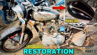 Old Model Bullet Restoration In Mayapuri || 1997 Old Model Bullet Paint Job