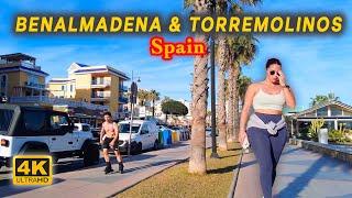 Benalmadena & Torremolinos Malaga Spain [4K HDR]  "Walking Tour" in Costa Del Sol Andalucia 2024