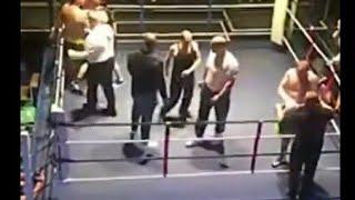 When it kicked off at the Guv'nor fight, and we jumped in to the ring to help. I'm in white t-shirt.