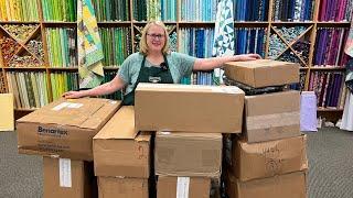 UNBOXING the newest lines now available at The Quilted Forest! Our mission is to order great fabric!