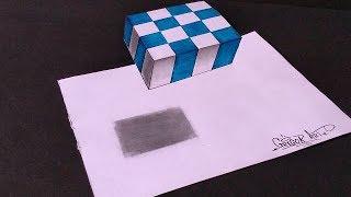 ajedrez flotante truco visual  3d sobre el papel