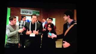 Silicon Valley scene with Gavin Belson and Erlich Bachmann at TechCrunch