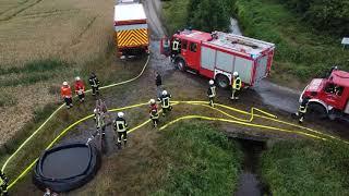 Einsatzübung Feuerwehr: Wassertransport