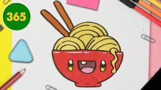 COME DISEGNARE  tagliatelle a scodella  Kawaii - come disegnare il cibo