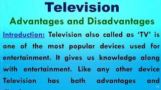 Essay on Television advantages and disadvantages in English