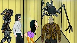 Backrooms Entity vs Momo, Jeff the killer, Predator, Jason Voorhees | 2D Animo - DC2