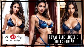 4K AI LOOKBOOK | AI Models |  Royal Blue Lingerie  Collection 4K