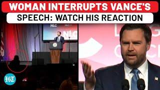 On Cam: Woman Interrupts JD Vance's Speech; This Happens Next…| USA| Illegal Immigration| Trump