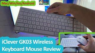 iClever GK03 Wireless Keyboard & Mouse Combo - Rechargeable Compact Android Mac Windows Keyboard