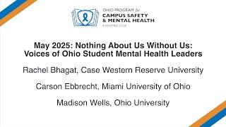 Nothing About Us Without Us: Voices of Ohio Student Mental Health Leaders