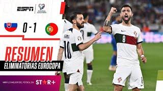 ¡LOS LUSOS GANARON UN DUELO CLAVE Y SON LÍDERES DEL GRUPO J! | Eslovaquia 0-1 Portugal | RESUMEN