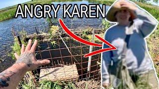 “ANGRY KAREN” Stops Me From Unclogging Beaver Deceiver Culvert System