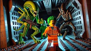 Lego Escape Adventure: Prisoner Running from Alien Creatures in Space